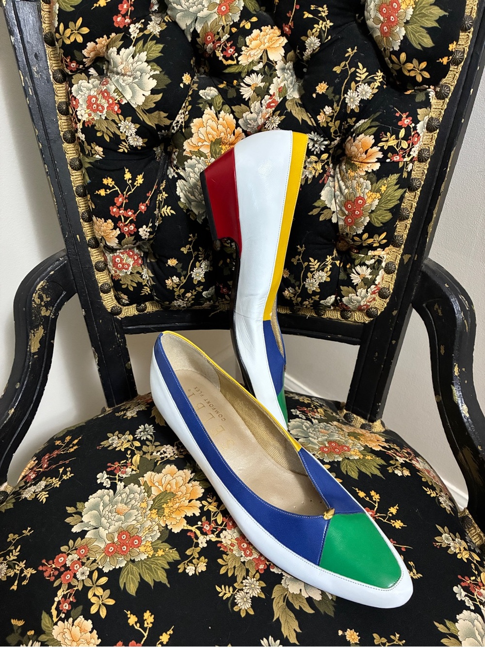 NWOB Vintage Selby Comfort Flex Color-Block Leather Heeled Shoes